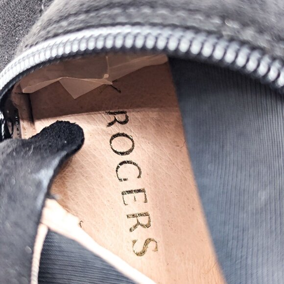 Jack Rogers Women Rayline Black Faux Suede Tall Zip Knee Boots size 6 - Picture 9 of 10